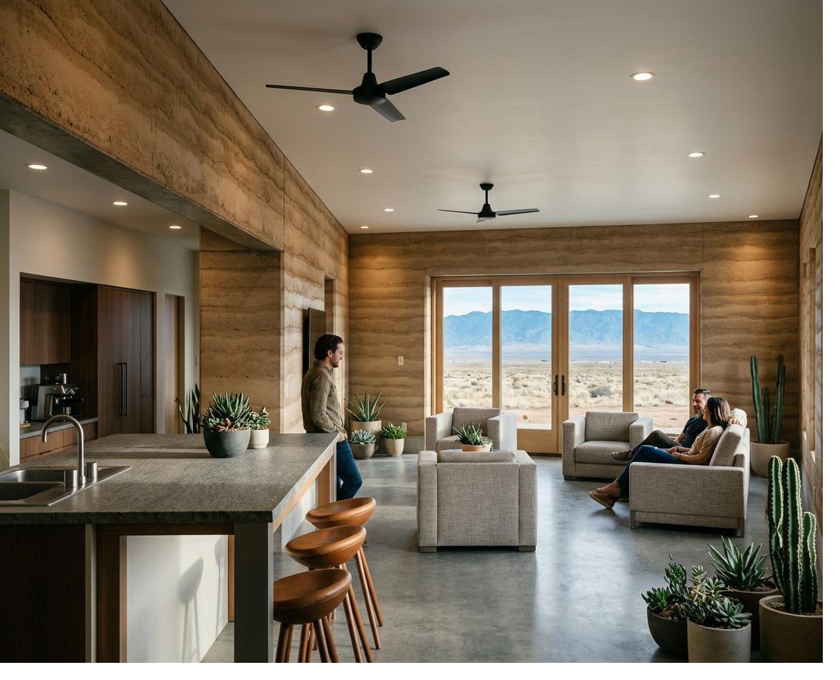Kitchen and living area looking toward the mountains, Terra Mesa